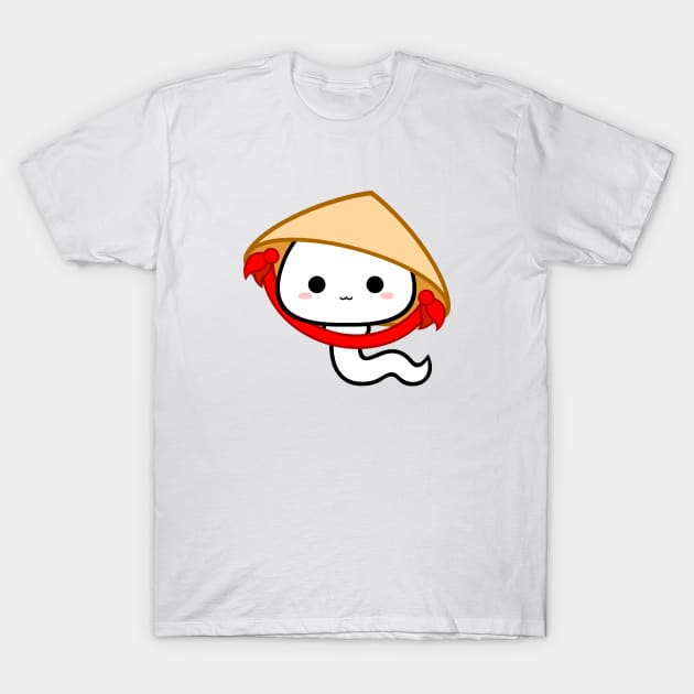 Cute Kawaii Sperm wear Vietnamese Hat T-Shirt by alien3287